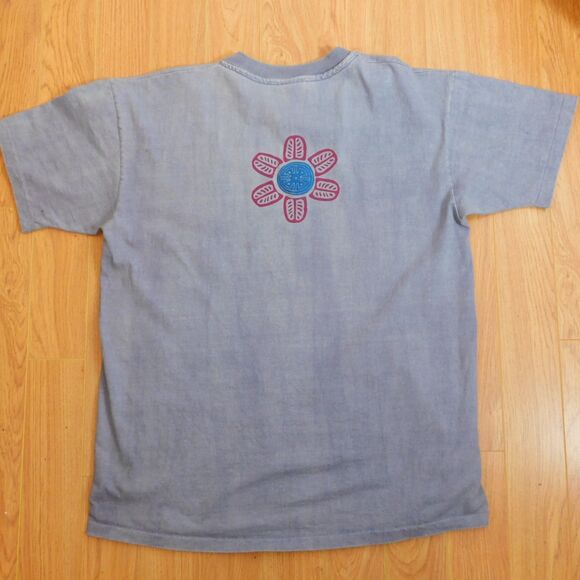 Vintage Anvil T-Shirt Blue Totem Fish 2-Side Graphic Tee L/XL? Single-Stitch USA - Picture 2 of 16